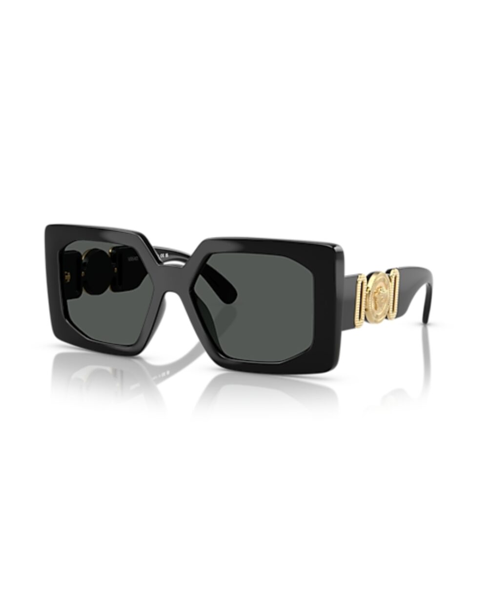 Lunettes de soleil VERSACE carrées 55/17 - Modèle VS4478U Noir & Marron - Made in Italy