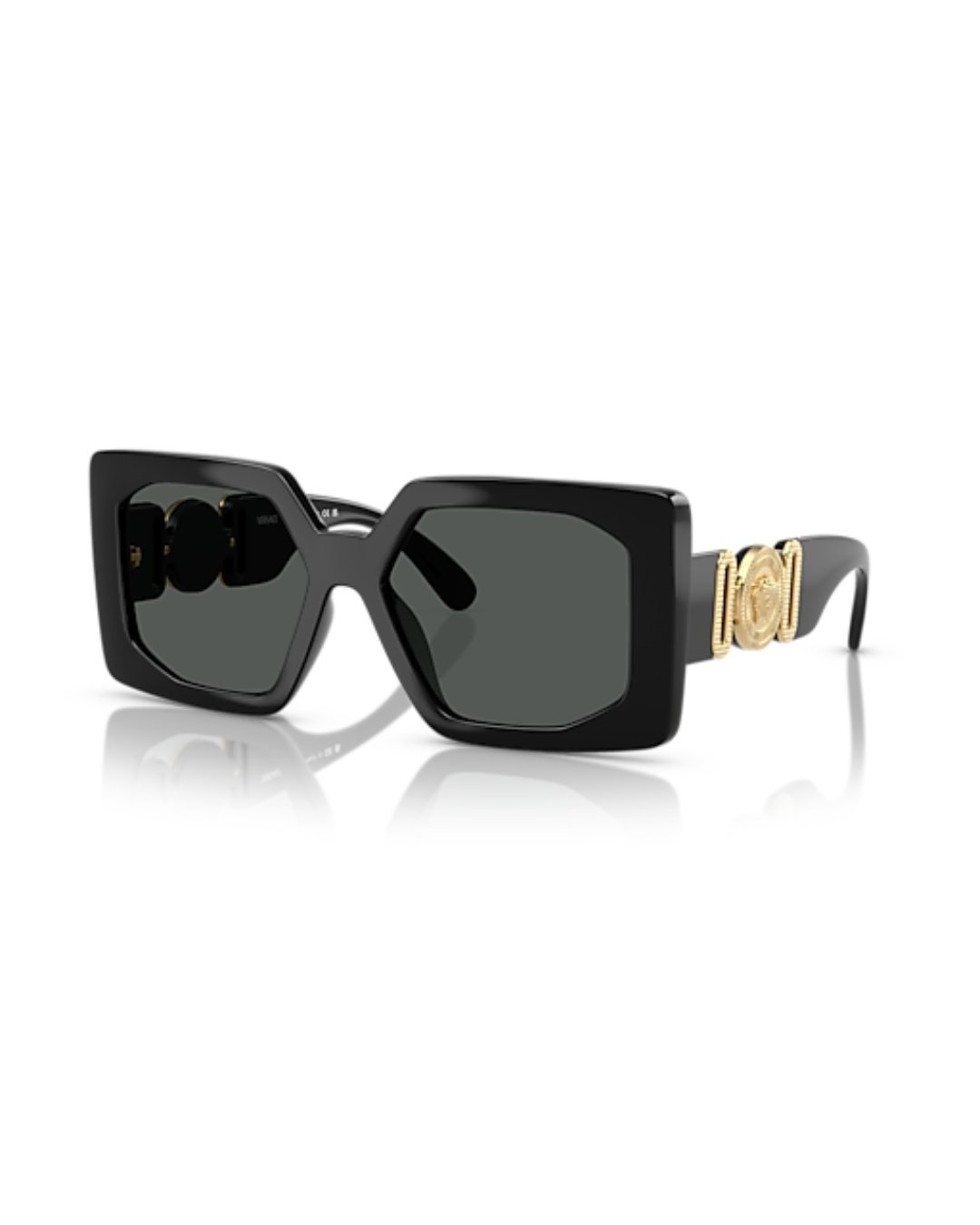 Lunettes de soleil VERSACE carrées 55/17 - Modèle VS4478U Noir & Marron - Made in Italy