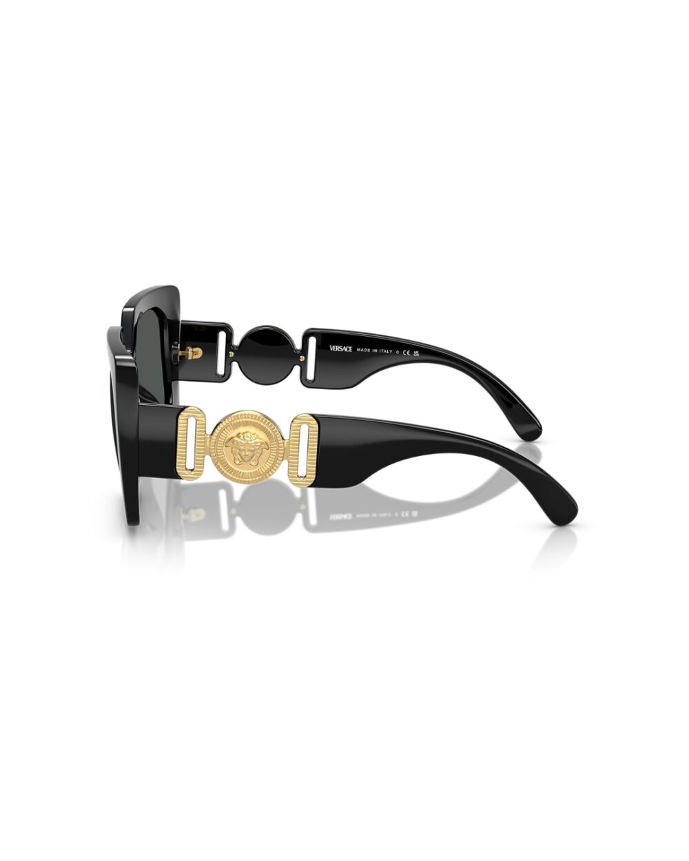 Lunettes de soleil VERSACE carrées 55/17 - Modèle VS4478U Noir & Marron - Made in Italy