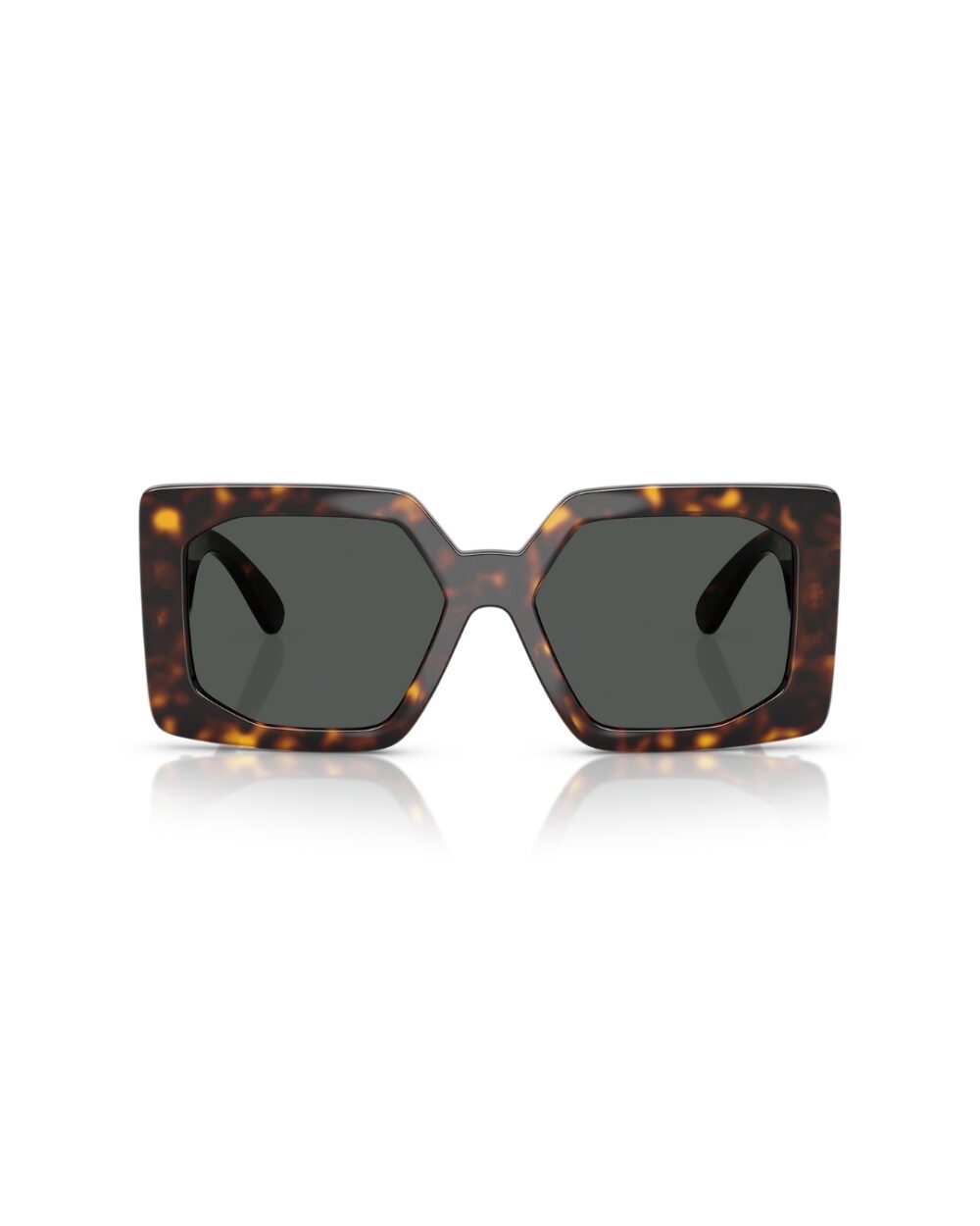 Lunettes de soleil VERSACE carrées 55/17 - Modèle VS4478U Noir & Marron - Made in Italy
