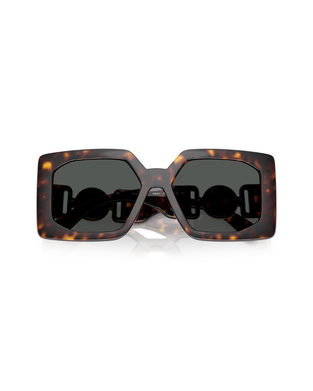 Lunettes de soleil VERSACE carrées 55/17 - Modèle VS4478U Noir & Marron - Made in Italy