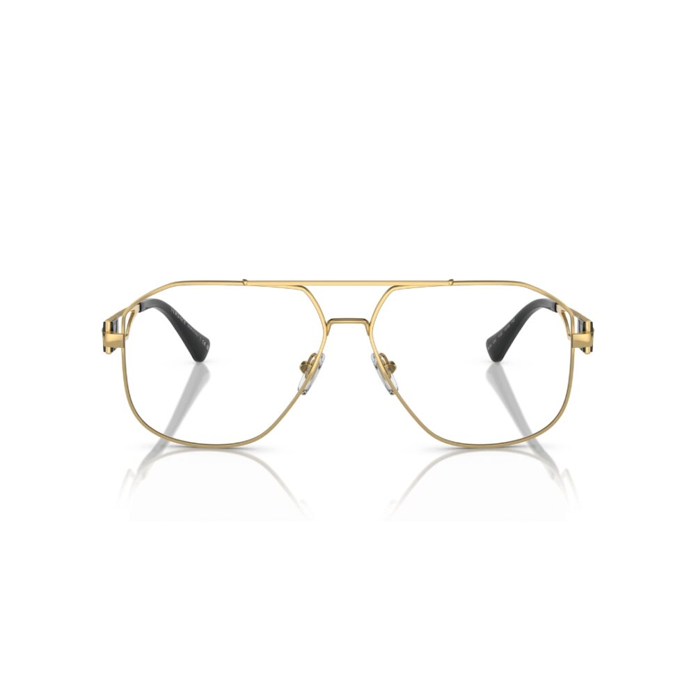 Lunettes de vue Versace VE1287 monture aviateur en métal or