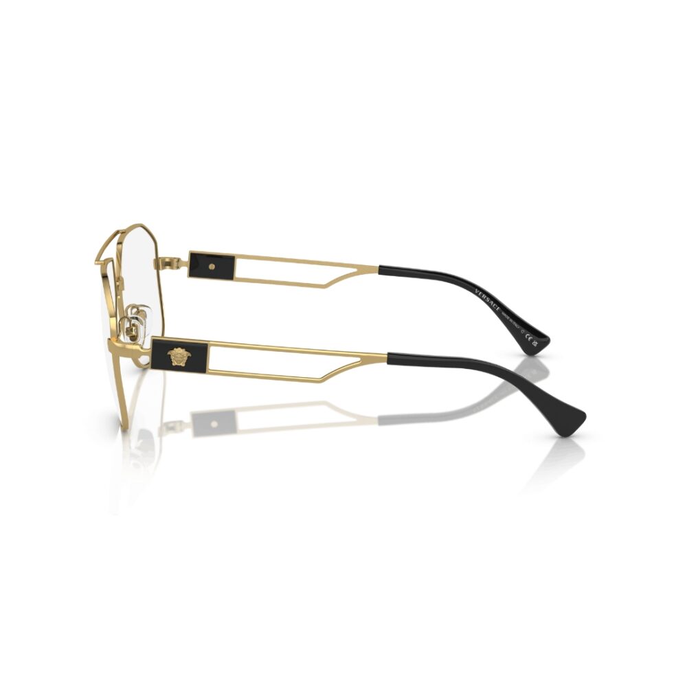 Lunettes de vue Versace VE1287 monture aviateur en métal or