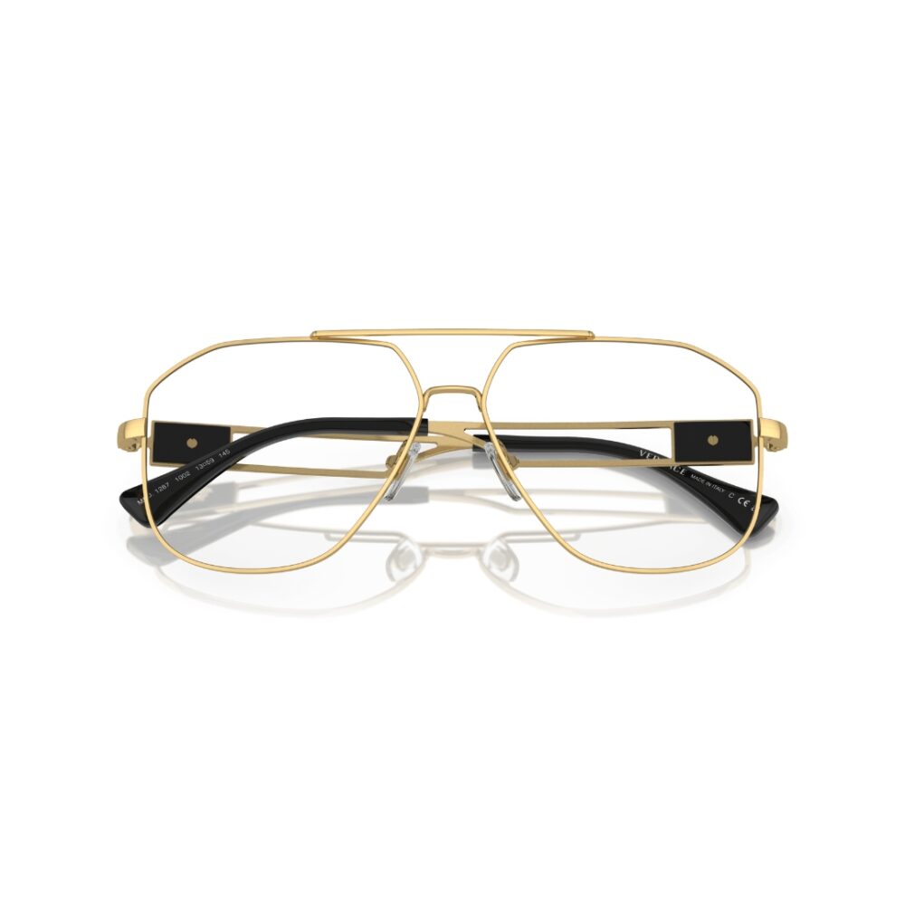 Lunettes de vue Versace VE1287 monture aviateur en métal or