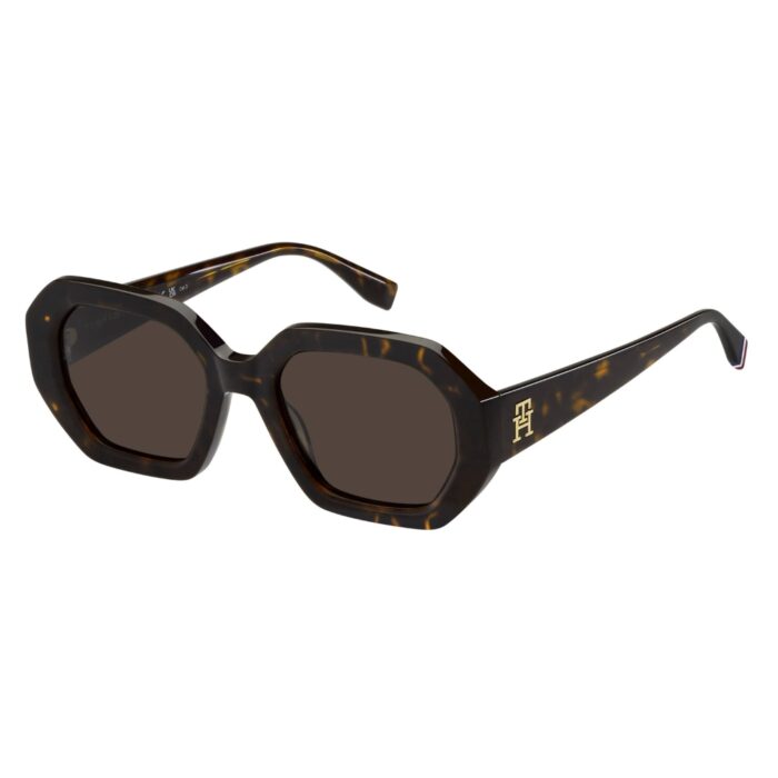 Lunettes de soleil Tommy Hilfiger TH 2155/S couleur noire pour femme – modèle rectangulaire