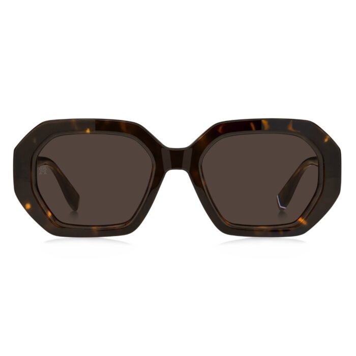 Lunettes de soleil Tommy Hilfiger TH 2155/S couleur noire pour femme – modèle rectangulaire