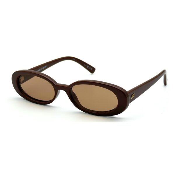 lunettes-soleil-le-specs-outta-love-acetate-chocolat Lunettes soleil Le Specs Outta Love avec monture en acétate brun chocolat profond et verres bruns chez Azzabi Optic.