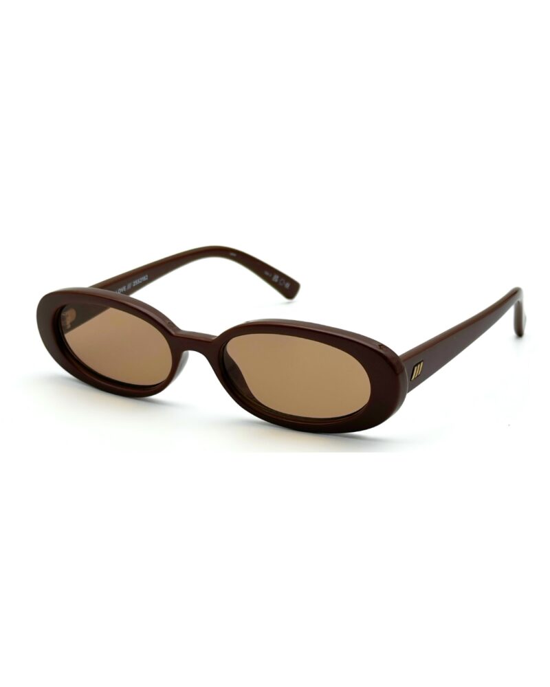 lunettes-soleil-le-specs-outta-love-acetate-chocolat Lunettes soleil Le Specs Outta Love avec monture en acétate brun chocolat profond et verres bruns chez Azzabi Optic.