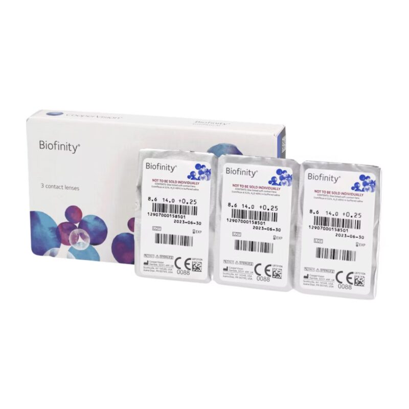 Lentilles de contact Biofinity CooperVision – boîte de 3 lentilles silicone hydrogel