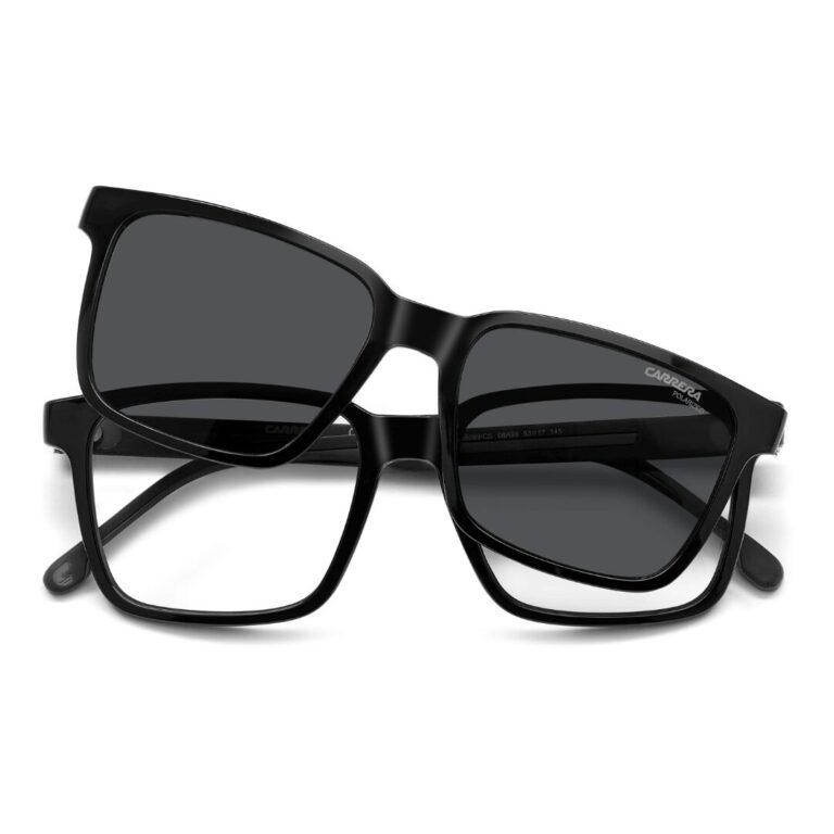 Lunettes de vue clip on Carrera CA8069/CS pour homme - Modèle carré noir avec système magnétique