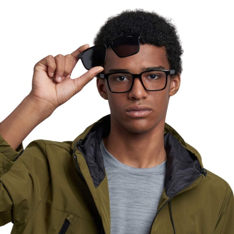 Lunettes de vue clip on Carrera CA8069/CS pour homme - Modèle carré noir avec système magnétique