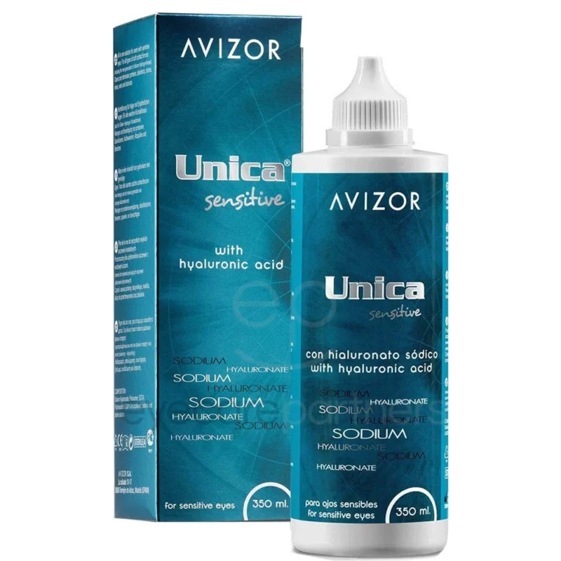 Solution AVIZOR Unica Sensitive - Produit Entretien Lentilles - AZZABI OPTIC Flacon de solution AVIZOR Unica Sensitive 360ml pour l'entretien des lentilles de contact pour yeux sensibles