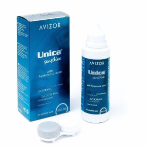 Flacon solution AVIZOR Unica Sensitive 100ml pour lentilles de contact yeux sensibles