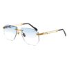Lunettes de soleil Bustout Golden Branches, modèle design avec monture percée et branches dorées
