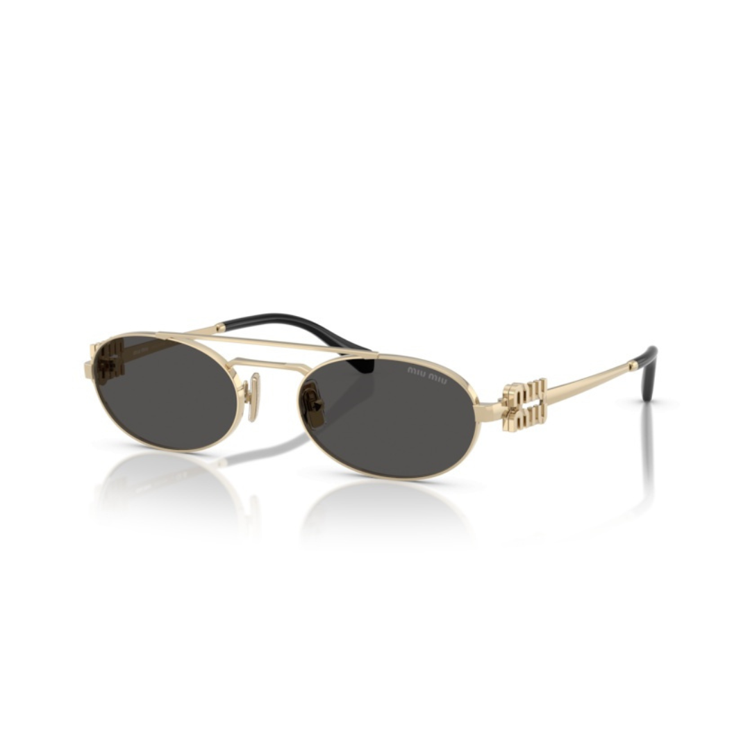 Lunettes de soleil femme Miu Miu modèle MU 54ZS, cadre doré et verres gris foncé