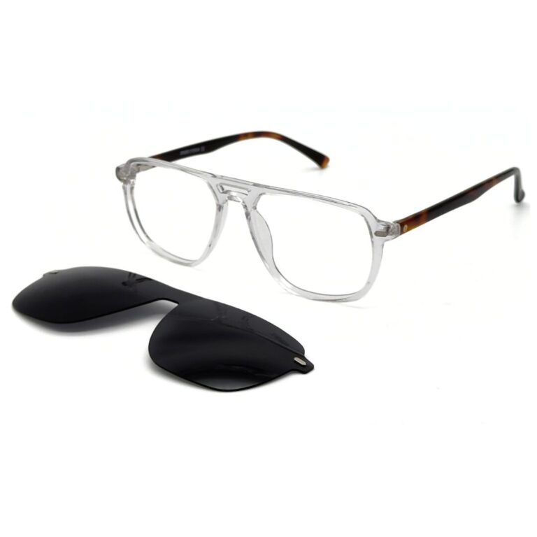 Clip on JOW&BRO modèle C2020 monté sur lunettes de vue, protection polarisée anti-UV