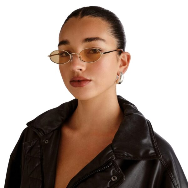 LESPECS LOVE TRAIN lunettes de soleil femme design ovale minimaliste cadre doré