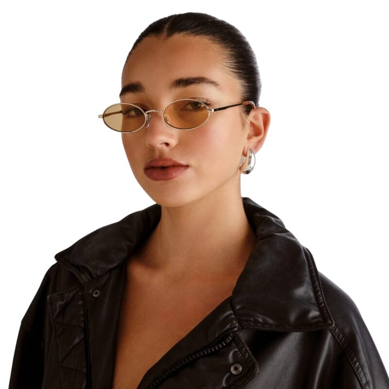 LESPECS LOVE TRAIN lunettes de soleil femme design ovale minimaliste cadre doré
