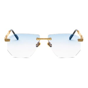 Lunettes de soleil Bustout Golden Branches, modèle design avec monture percée et branches dorées