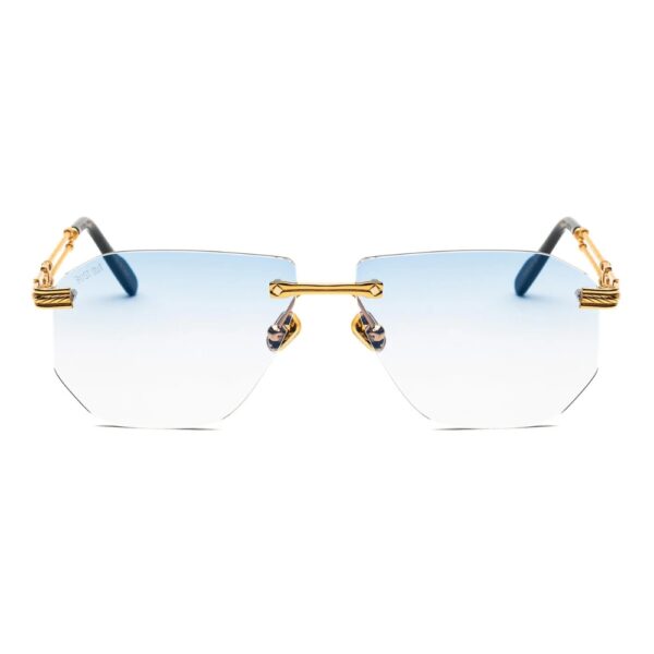 Lunettes de soleil Bustout Golden Branches, modèle design avec monture percée et branches dorées