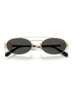 Lunettes de soleil femme Miu Miu modèle MU 54ZS, cadre doré et verres gris foncé