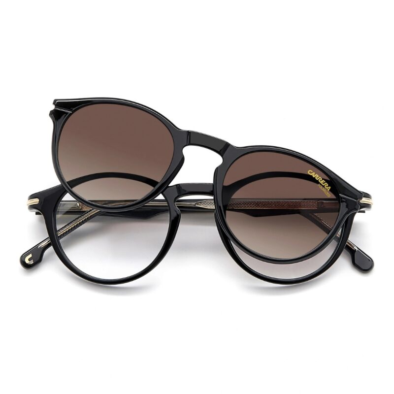 Clip on CARRERA CA297/CS monté sur lunettes de vue, système protection solaire pratique