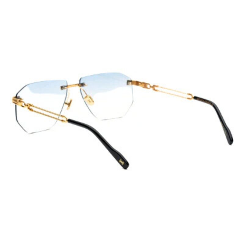 Lunettes de soleil Bustout Golden Branches, modèle design avec monture percée et branches dorées