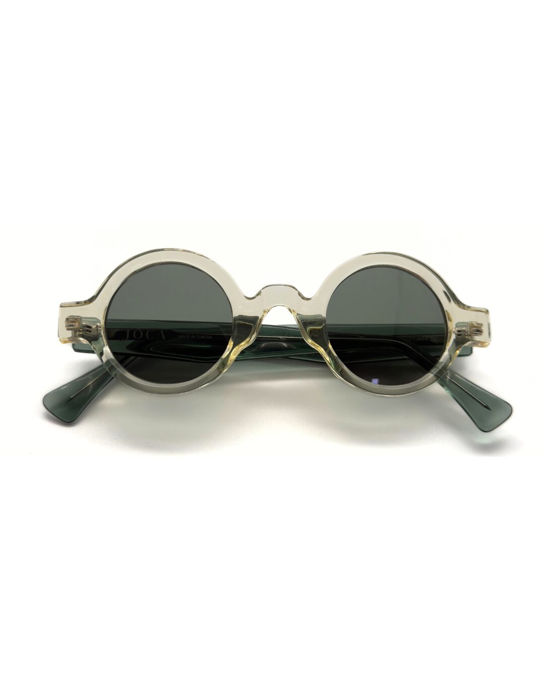 Lunettes de soleil JOCA MINI forme ronde artisanale - acétate mazzucheli fait main Tunisie - verres ZEISS