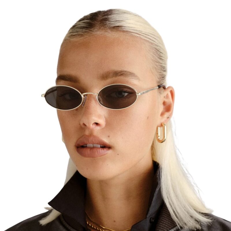 LESPECS LOVE TRAIN lunettes de soleil femme design ovale minimaliste cadre doré