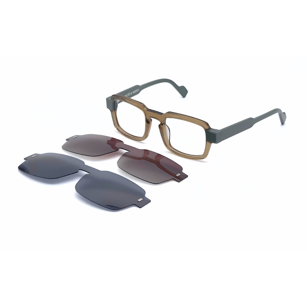 Lunettes de vue Noé & Noah modèle 12952M avec appliques solaires clip on polarisantes anti-UV