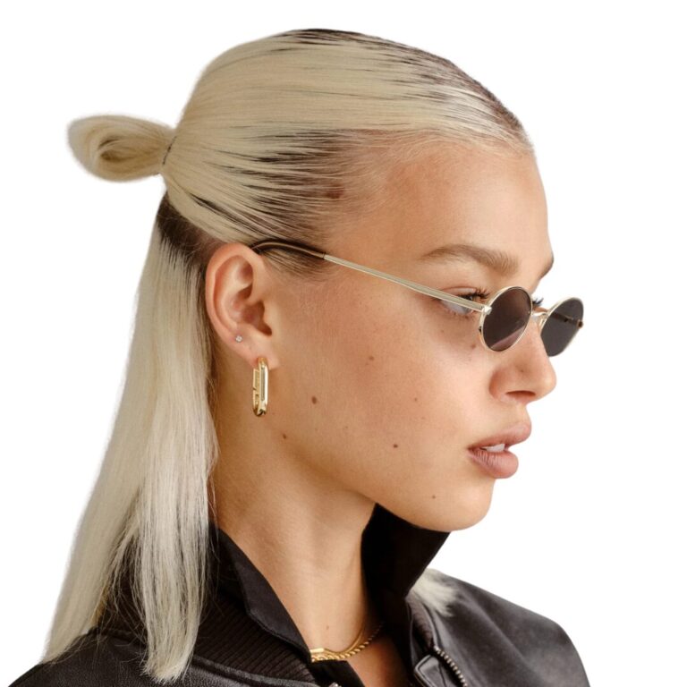 LESPECS LOVE TRAIN lunettes de soleil femme design ovale minimaliste cadre doré