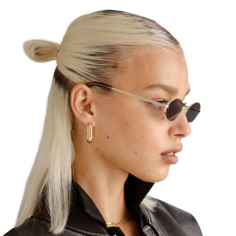 LESPECS LOVE TRAIN lunettes de soleil femme design ovale minimaliste cadre doré