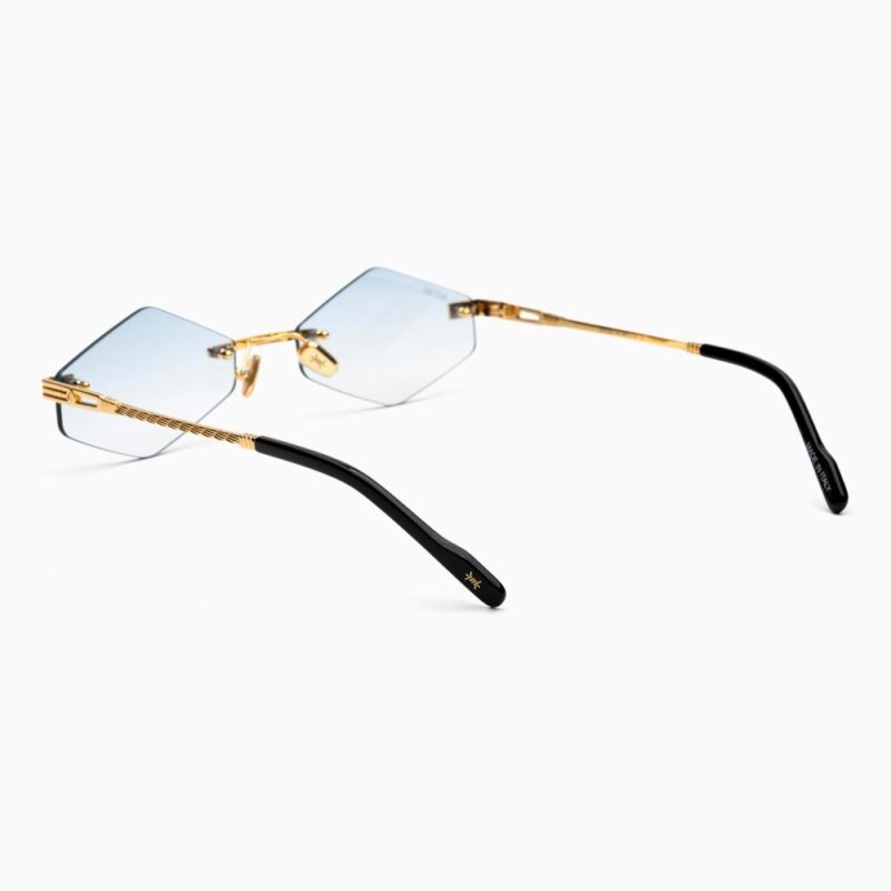 Lunettes de soleil BustOut KAYT ROMBO cadre doré verres bleu dégradé Lunettes de soleil BustOut KAYT ROMBO - Modèle femme cadre doré avec verres bleu dégradé