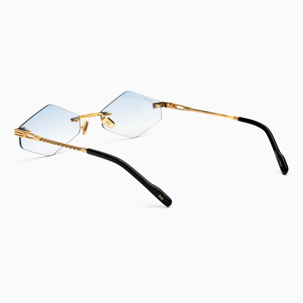 Lunettes de soleil BustOut KAYT ROMBO - Modèle femme cadre doré avec verres bleu dégradé