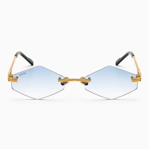 Lunettes de soleil BustOut KAYT ROMBO - Modèle femme cadre doré avec verres bleu dégradé