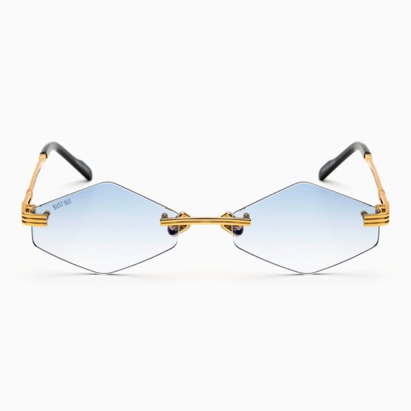 Lunettes de soleil BustOut KAYT ROMBO - Modèle femme cadre doré avec verres bleu dégradé