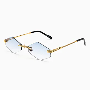 Lunettes de soleil BustOut KAYT ROMBO - Modèle femme cadre doré avec verres bleu dégradé