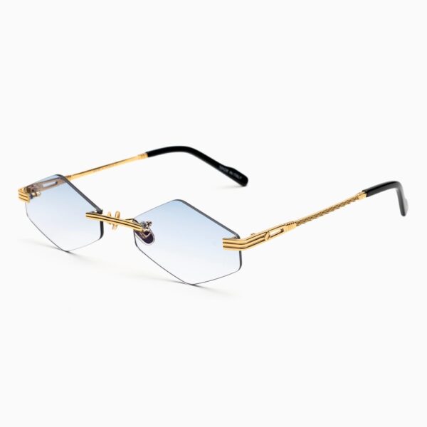 Lunettes de soleil BustOut KAYT ROMBO - Modèle femme cadre doré avec verres bleu dégradé
