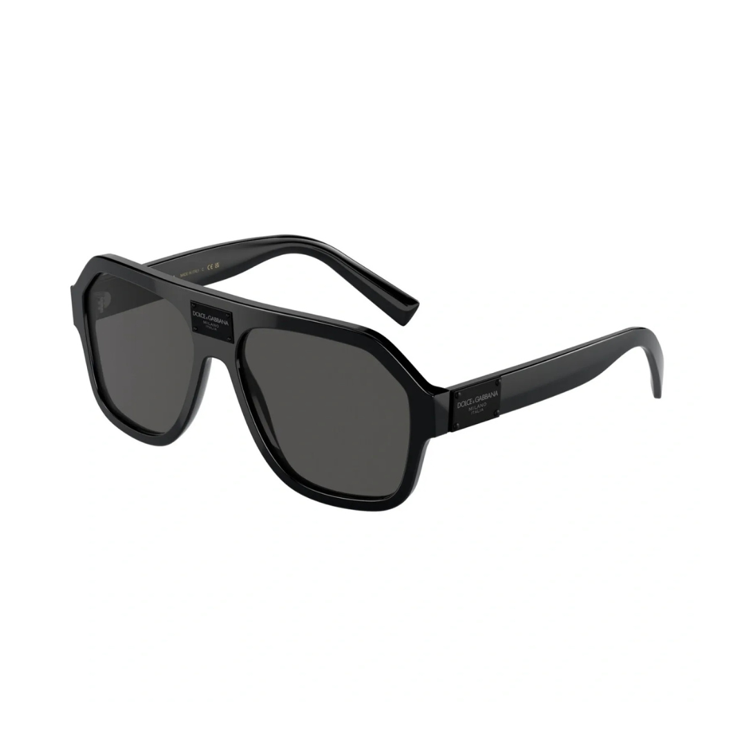 Lunettes de soleil Dolce & Gabbana modèle DG 4433 pour homme, monture noire design carré