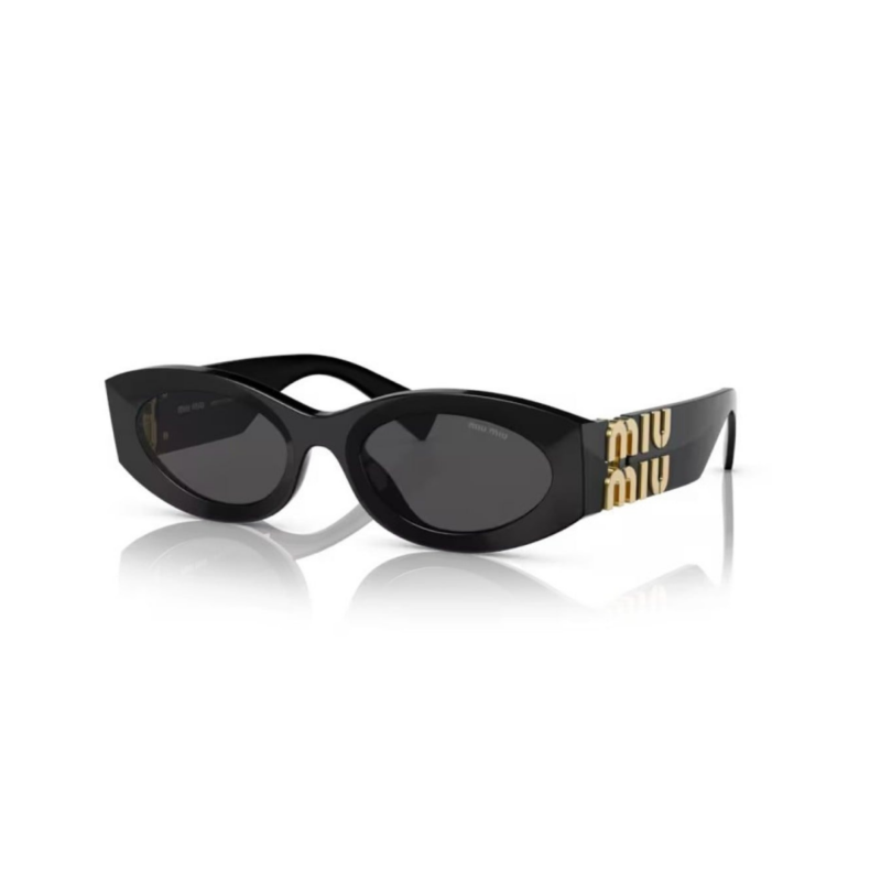 Lunettes de soleil femme Miu Miu 11WS noires monture ovale acétate Azzabi Optic