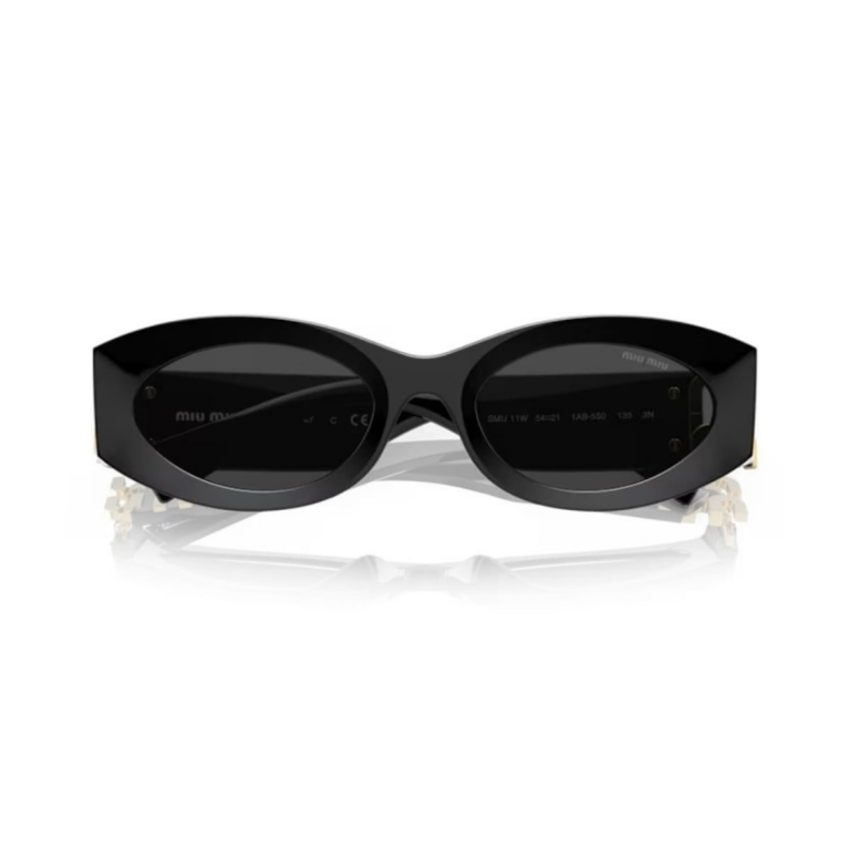 Lunettes de Soleil MIU MIU SMU 11W Femme - Azzabi Optic Lunettes de Soleil MIU MIU modèle SMU 11W pour femme, monture noire ronde