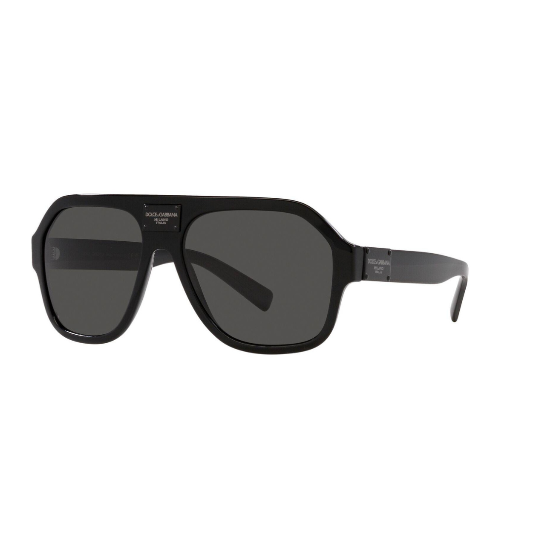 Lunettes de soleil Dolce & Gabbana modèle DG 4433 pour homme, monture noire design carré