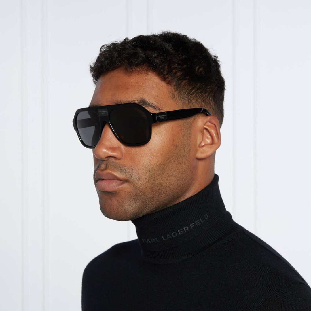 Lunettes de soleil Dolce & Gabbana modèle DG 4433 pour homme, monture noire design carré