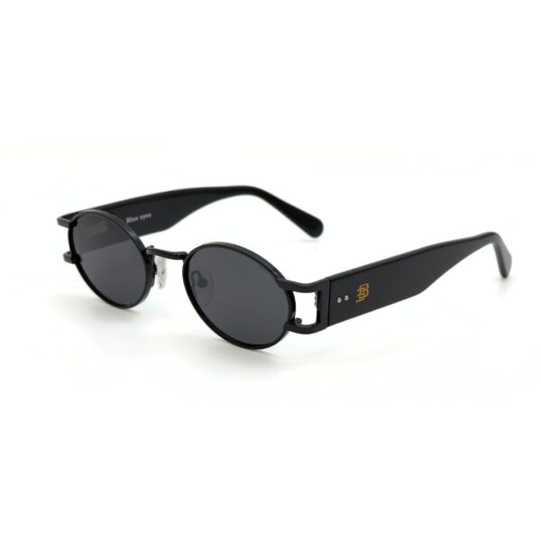 Lunettes de soleil Blue Eyes modèle AK17219, monture ovale vintage en métal et acétate pour femme et homme.