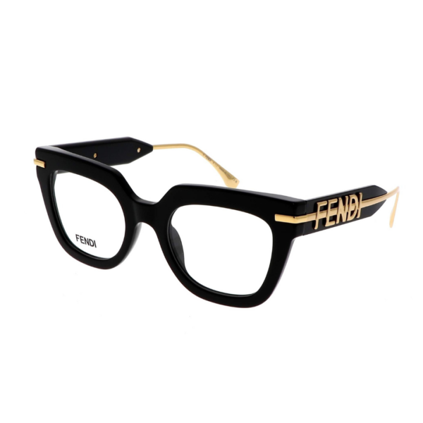 Monture de lunettes FENDI FE50065I, forme carrée en acétate pour femme.