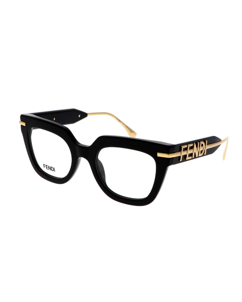Monture de lunettes FENDI FE50065I, forme carrée en acétate pour femme.