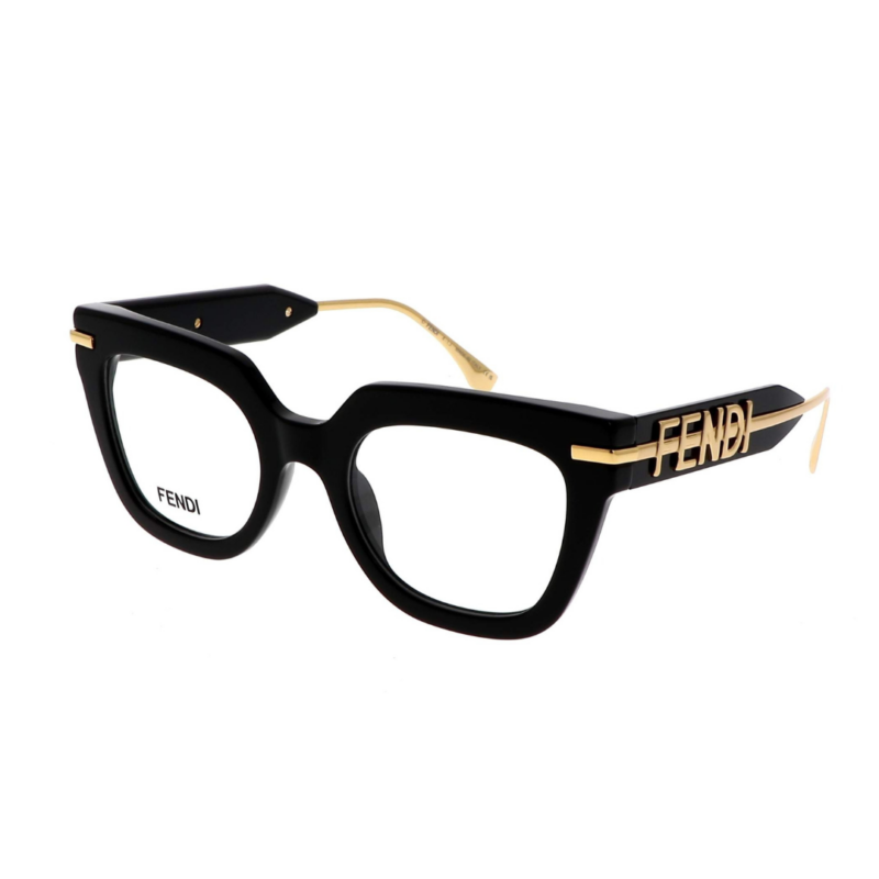 Monture de lunettes FENDI FE50065I, forme carrée en acétate pour femme.