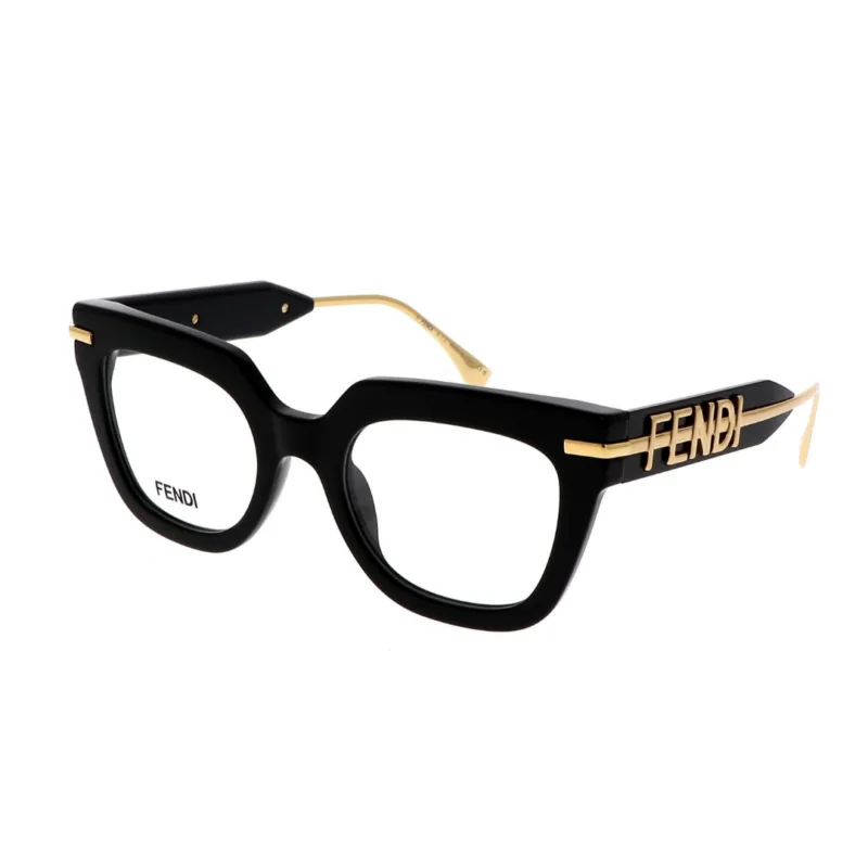 Monture de lunettes FENDI FE50065I, forme carrée en acétate pour femme.