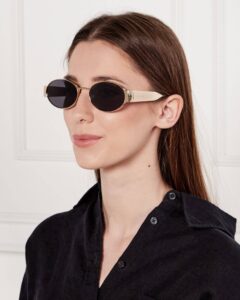 Lunettes de soleil femme Marc Jacobs MARC 806/S, modèle ovale en métal fabriqué en Italie