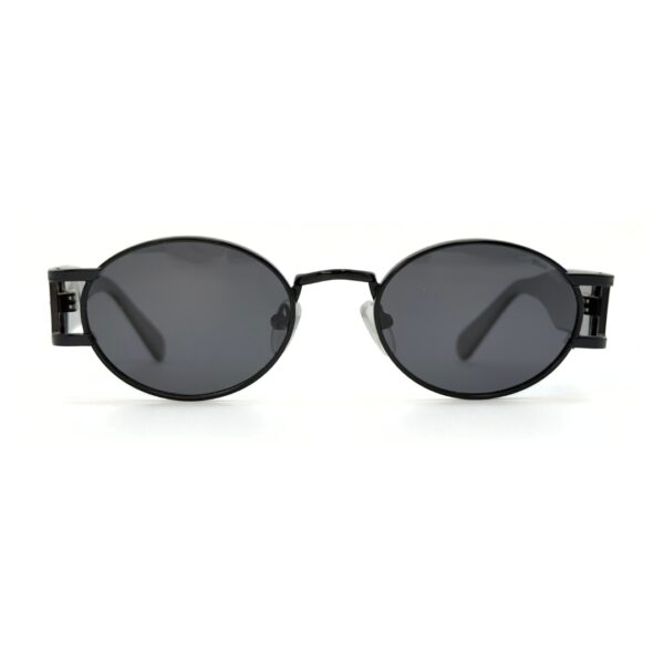 Lunettes de soleil Blue Eyes modèle AK17219, monture ovale vintage en métal et acétate pour femme et homme.